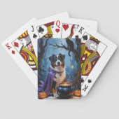 Bernese Mountain Dog Whimsical Halloween Malerei Spielkarten (Rückseite)