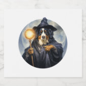 Bernese Mountain Dog Wizard Schaumweinetikett (Einzelnes Label)