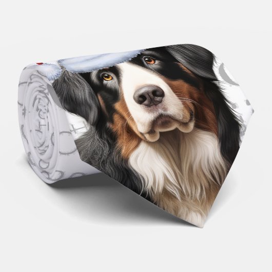 Bernese Mountain Dog Woof Christmas Pet Lover Krawatte (Gerollt)