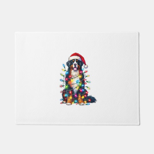 Bernese Mountain Dog x Christmas Lights Fußmatte (Vorderseite)