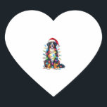 Bernese Mountain Dog x Christmas Lights Herz-Aufkleber<br><div class="desc">Bernese Mountain Dog x Christmas Lights</div>