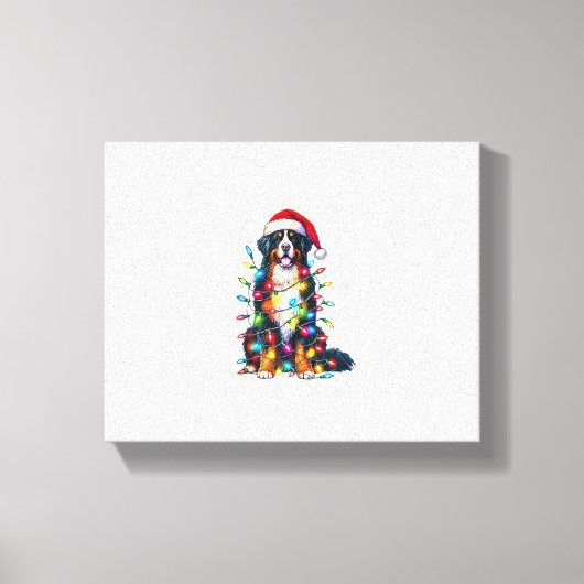 Bernese Mountain Dog x Christmas Lights Leinwanddruck (Vorderseite)