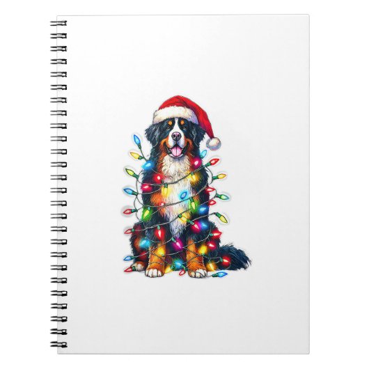 Bernese Mountain Dog x Christmas Lights Notizblock (Vorderseite)