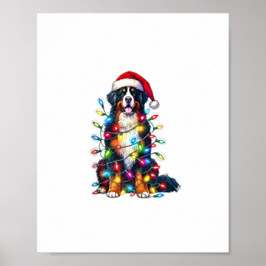Bernese Mountain Dog x Christmas Lights Poster (Vorne)