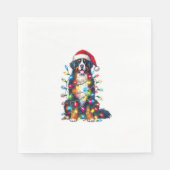 Bernese Mountain Dog x Christmas Lights Serviette (Vorderseite)