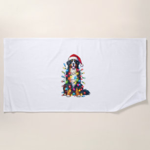 Bernese Mountain Dog x Christmas Lights Strandtuch