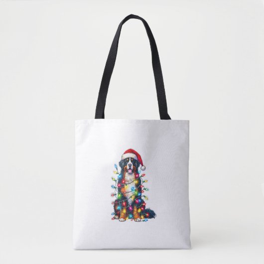 Bernese Mountain Dog x Christmas Lights Tasche (Vorderseite)