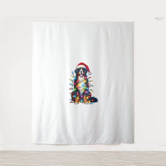 Bernese Mountain Dog x Christmas Lights Wandteppich (Vorderseite)