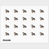 Bernese Mountain Dog Zombie Halloween Quadratischer Aufkleber (Blatt)