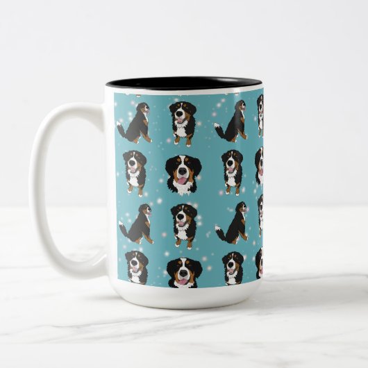 Bernese Mountain Dog Zweifarbige Tasse (Links)