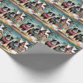 Bernese Mountain Dogs Christmas Snow Holiday Geschenkpapier (Ecke)