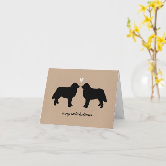 Bernese Mountain Dogs Hochzeit Herzlichen Glückwun Karte (Gelbe Blume)