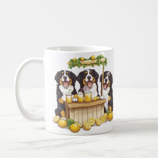 Bernese Mountain Dogs Lemonade Stand Kaffeetasse (Links)