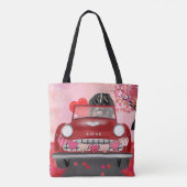 Bernese Mountain Driving Car with Hearts Valentine Tasche (Rückseite)