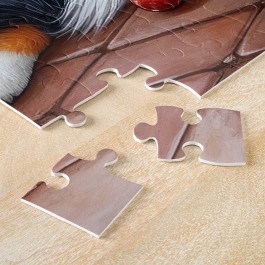 Bernese Mountain Fireplace with Christmas Lights Puzzle (Seite)