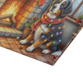 Bernese Mountain Fireplace with Christmas Lights Schneidebrett (Ecke)