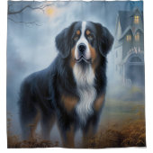 Bernese Mountain Halloween Beängstigend Duschvorhang (Vorderseite)