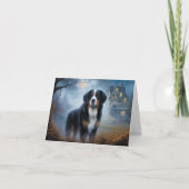 Bernese Mountain Halloween Beängstigend Karte (Vorderseite)