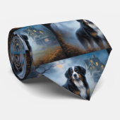 Bernese Mountain Halloween Beängstigend Krawatte (Gerollt)