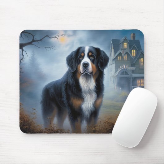 Bernese Mountain Halloween Beängstigend Mousepad (Mit Mouse)