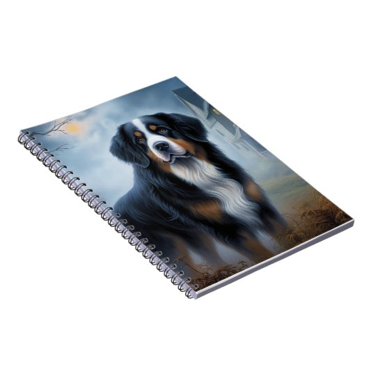 Bernese Mountain Halloween Beängstigend Notizblock (Rechte Seite)