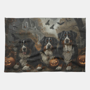 Bernese Mountain Halloween Night Doggy Delight Geschirrtuch