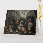 Bernese Mountain Halloween Night Doggy Delight Karte (Gelbe Blume)