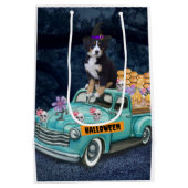 Bernese Mountain Halloween Truck Beängstigende Nac Mittlere Geschenktüte (Rückseite)