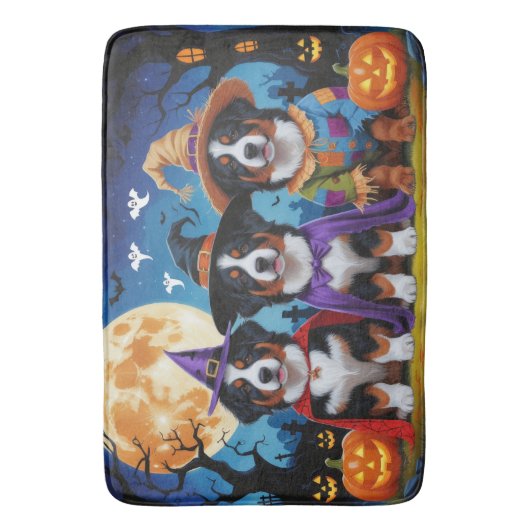 Bernese Mountain Hogs Pumpkin Halloween Funny Badematte (Vorderseite Vertikal)