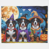 Bernese Mountain Hogs Pumpkin Halloween Funny Fleecedecke (Vorderseite (Horizontal))