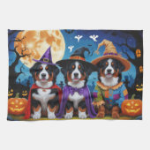Bernese Mountain Hogs Pumpkin Halloween Funny Geschirrtuch (Horizontal)