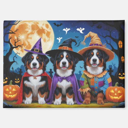 Bernese Mountain Hogs Pumpkin Halloween Funny Magnet (Vorderseite)