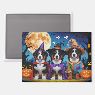 Bernese Mountain Hogs Pumpkin Halloween Funny Magnet