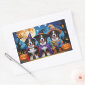 Bernese Mountain Hogs Pumpkin Halloween Funny Rechteckiger Aufkleber (Umschlag)