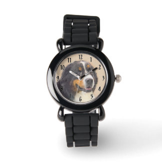 Bernese Mountain Hund 2 Gemälde - Original Hunde K Armbanduhr