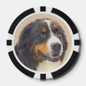 Bernese Mountain Hund 2 Gemälde - Original Hunde K Pokerchips (Vorderseite)