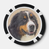 Bernese Mountain Hund 2 Gemälde - Original Hunde K Pokerchips (Rückseite)