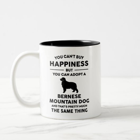 Bernese Mountain Hund Adoption Glück Zweifarbige Tasse (Links)