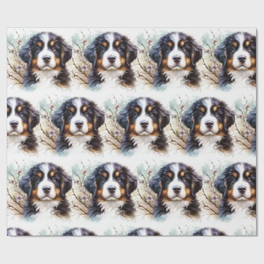 Bernese Mountain Hund AI Welppy Geschenkpapier (Flach)