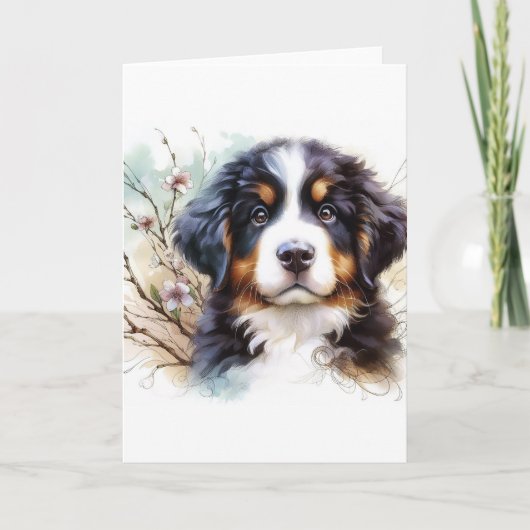 Bernese Mountain Hund AI Welppy Karte (Vorderseite)