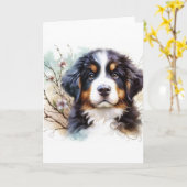 Bernese Mountain Hund AI Welppy Karte (Gelbe Blume)
