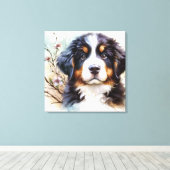 Bernese Mountain Hund AI Welppy Leinwanddruck (Insitu (Holzboden))