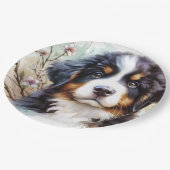 Bernese Mountain Hund AI Welppy Pappteller (Schrägansicht)