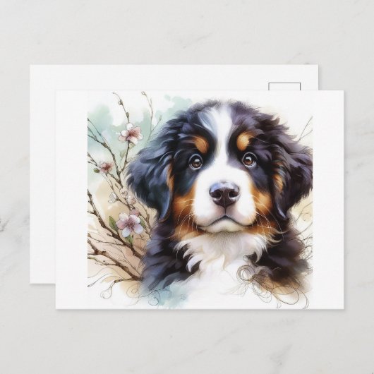 Bernese Mountain Hund AI Welppy Postkarte (Vorne/Hinten)