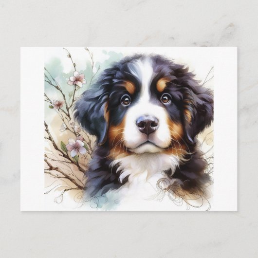 Bernese Mountain Hund AI Welppy Postkarte (Vorderseite)