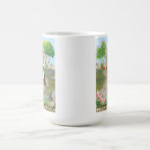 Bernese Mountain Hund an der Hütte Keramik Tasse (Mittel)