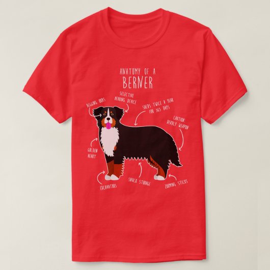 Bernese Mountain Hund Anatomie 3 T-Shirt (Design vorne)