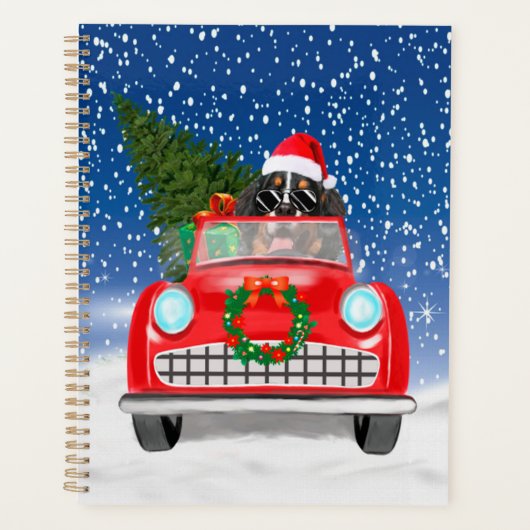 Bernese Mountain Hund Autofahren Auto im Schnee We Planer (Vorderseite)