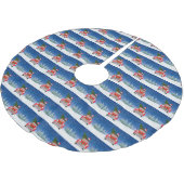 Bernese Mountain Hund Autofahren Auto im Schnee We Polyester Weihnachtsbaumdecke (Schrägansicht)