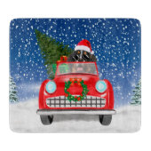 Bernese Mountain Hund Autofahren Auto im Schnee We Schneidebrett (Vorderseite)